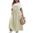 thumbnail image 3 of Vestido de Verano para Mujer, Talla Grande, Informal, Sin Mangas, con Tirantes Finos, para Playa Albaricoque XL, 3 of 8