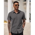 thumbnail image 3 of COOFANDY Dress Shirts for Men Summer Short Sleeve Light Weight Collared Formal Business Meeting Shirts with Pocket, 3 of 5