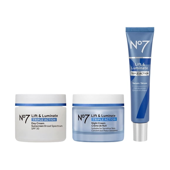 Set de cuidado de la piel No7 Lift & Luminate de triple acción con SPF30