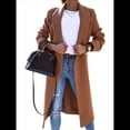 thumbnail image 3 of Abrigos Largos de Lana para Mujer, Gabardina, Blazer Cruzado, Abrigo, Otoño e Invierno Caqui Oscuro M, 3 of 8