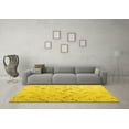thumbnail image 3 of Ahgly Company Machine Washable Indoor Round Abstract Yellow Modern Area Rugs, 5' Round, 3 of 4