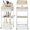 White With Natural, variant on Makeup Organizer Cart with Drawer, 2-in-1 Rolling Organizer Cart with Hair Tool Holder, Storage for Skincare, Perfume, Polish, , Finish