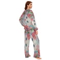 thumbnail image 3 of YAZAOO Women Slim Pajamas Loose Style Female Fashion White Cat Surrounded by Flowers Pattern Sleepwear, 3 of 6