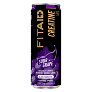 FITAID CREATINE Drink, Encapsulated Creatine, Naturally Sweetened, Sour Grape, 12-oz. cans (Pack of 12)