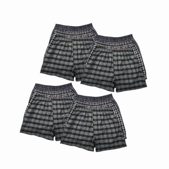 12 Pack Men's 100% Cotton Boxer Shorts Premium Cotton Random Mixed Color Pack Woven Relaxed Fit Underwear Elastic Waist Button Fly Pouch Menswear