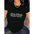 thumbnail image 1 of Camiseta De Mujer Ligera Y Suave VeranoYou Can Sit with Us" Graphic Tee for Women - Casual & Sporty Round Neck Short Sleeve, Comfortable Summer Top in Black with Inspirational Print, Polyester-Spand, 1 of 6