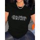 thumbnail image 1 of You Can Sit with Us" Graphic Tee for Women - Casual & Sporty Round Neck Short Sleeve, Comfortable Summer Top in Black with Inspirational Print, Polyester-Spandex Blend, Machine Washable, Casual Attir, 1 of 6