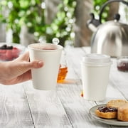 GUSTO 12 oz White Paper Coffee Cups, Disposable Hot Cups for Coffee & Tea, To Go Cups, 100 Count