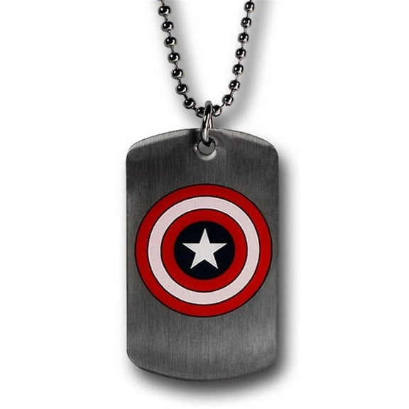 Marvel Captain America Shield Blue Stainless Steel Necklace, 1 Count