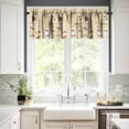 thumbnail image 4 of Warm Coffee Valances Curtains for Windows, Vintage Style Windows Curtain Valance for Kitchen Bedroom Bathroom Decor with Rod Pocket, One Panel 54X18 Inches, 4 of 6