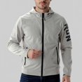 thumbnail image 2 of WTOBBY Men's Performance Running Jacket, Loose Fit Quick-Dry Athletic Top with Ventilation, Gym Training Cycling Sportswear Moisture Management,Light Gray XL, 2 of 4