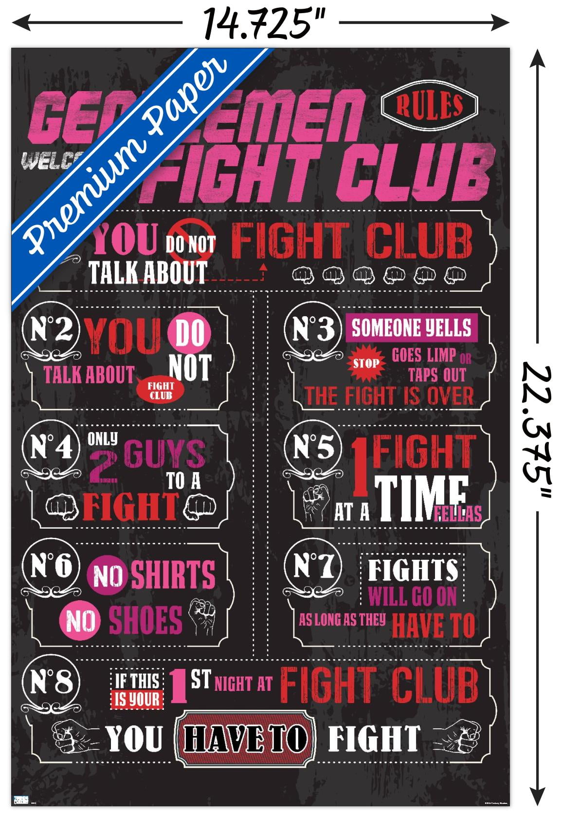 Fight Club - Rules Wall Poster, 22.375 x 34, Framed 