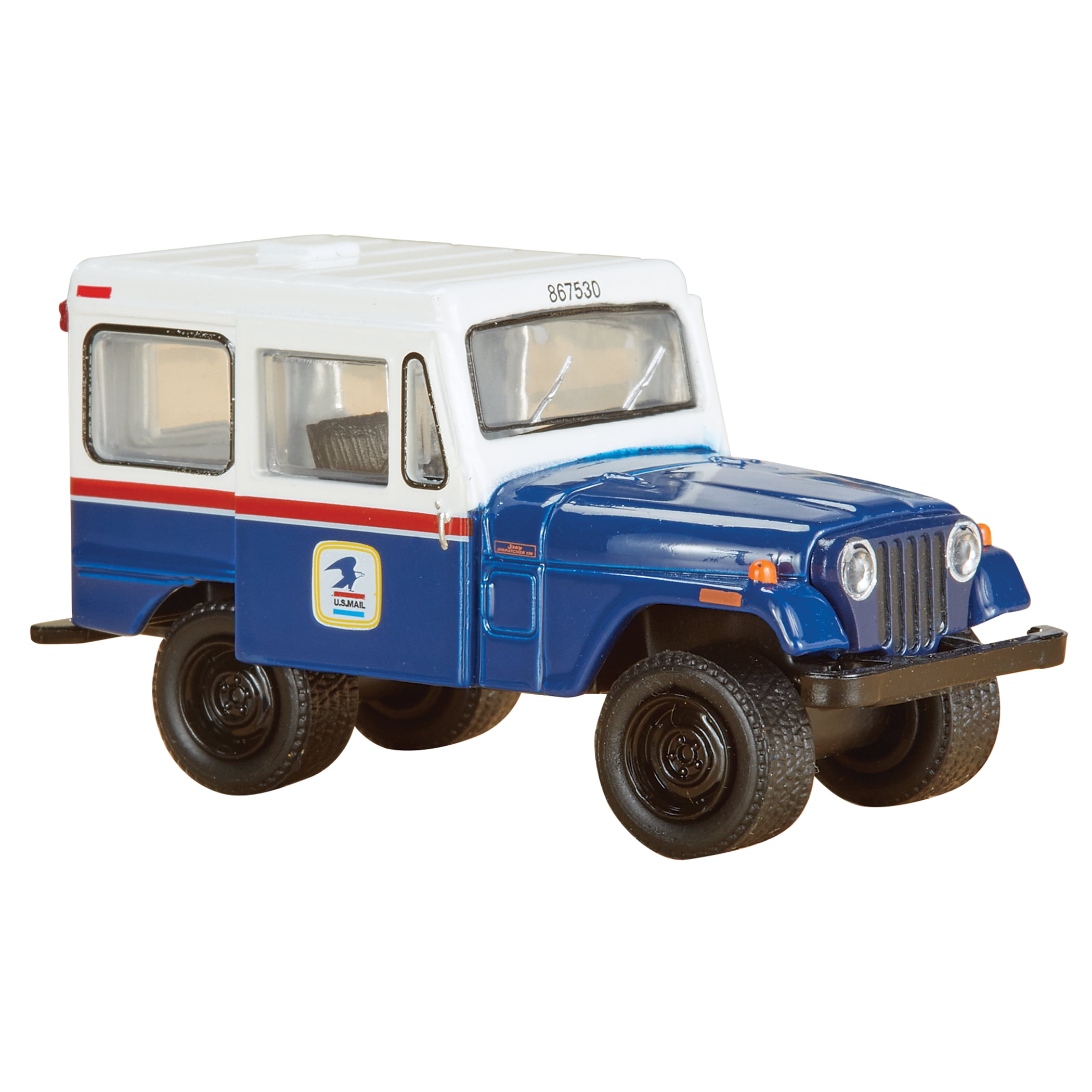 GREENLIGHT HOBBY EXCLUSIVE USPS 1971 JEEP DJ-5 WHITE WITH RED BLUE STRIPES 
