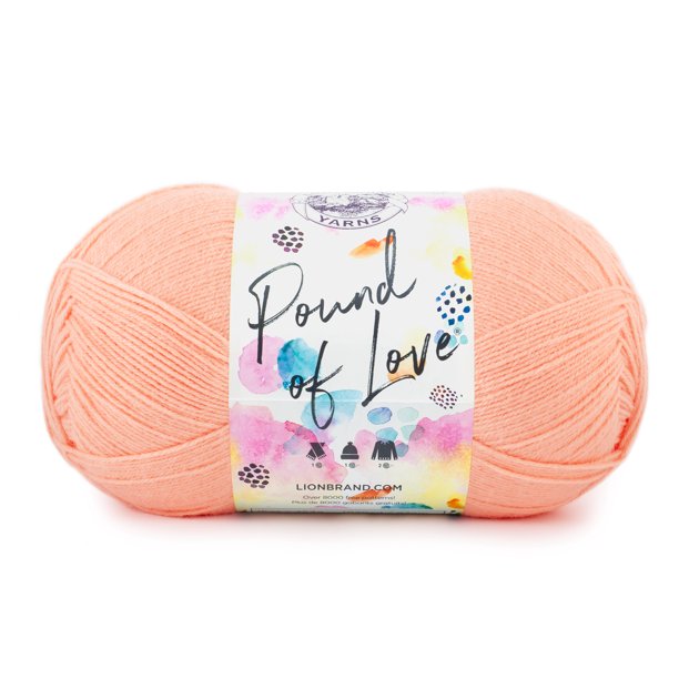 Lion Brand Yarn Pound of Love Creamsicle 1 Pound Single Skein Baby