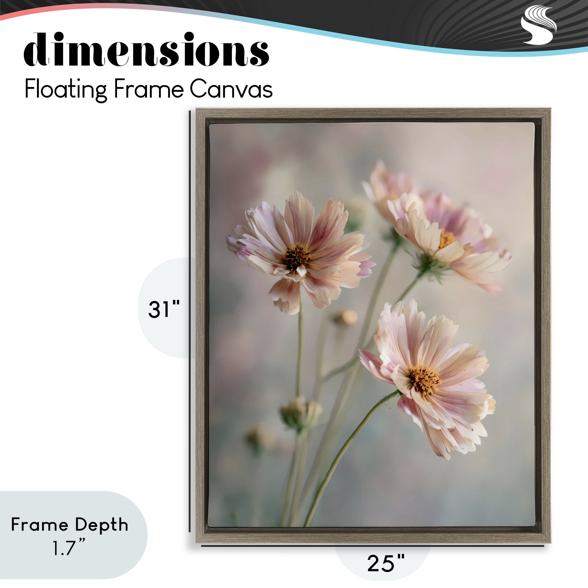 Stupell Industries Pink Daisies Close Up Brown Framed Floater Canvas Wall Art, design by Franklyn Gregory