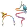 thumbnail image 2 of Multifunctional Gradients Bird Rope Perch Stand Colorful Climbing Rope Toy for Bird Cage Small Pet and Bird Swing Ladder, 2 of 8