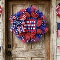 thumbnail image 6 of Virelaxpo Independence Day Flag Wreath Mesh Material Home Decor Front Door Wall Window Porch Entryway Patriotic 4th of July Holiday, 6 of 9