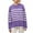Violet, variante sur EGNMCR Chandails pour Femmes Chandail à Manches Longues Rayé Col Rond Fendu Surdimensionné