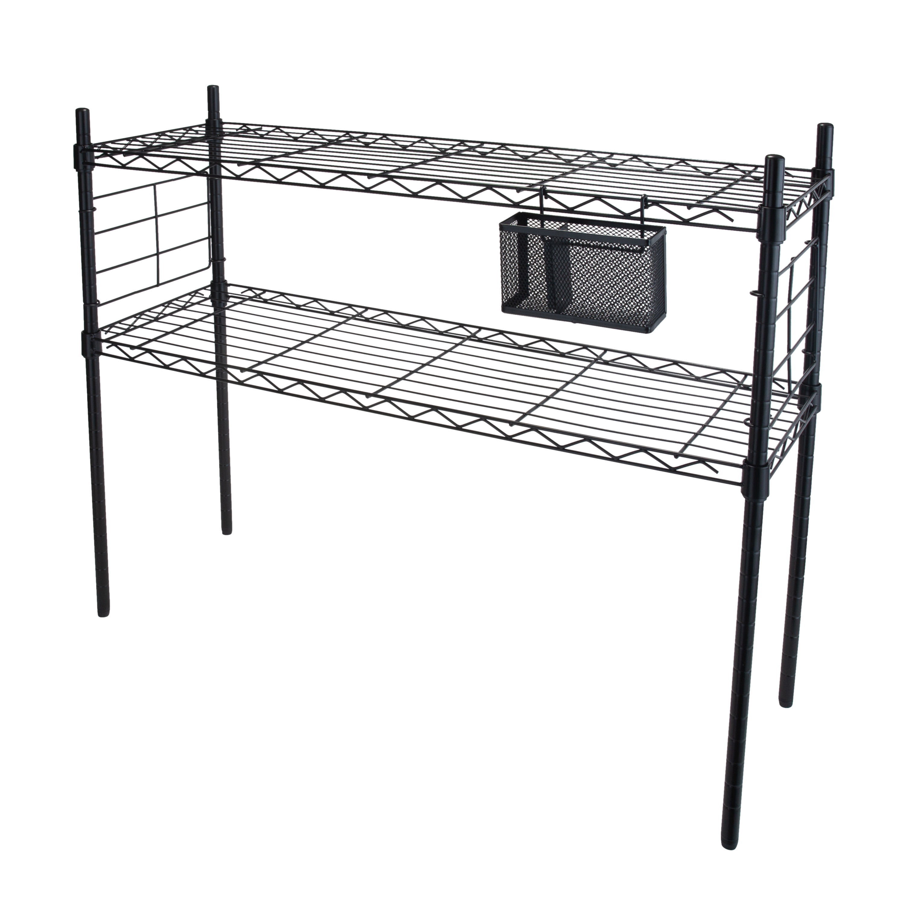 Organize It All Steel Etagere Adjustable Storage Shelves in Black