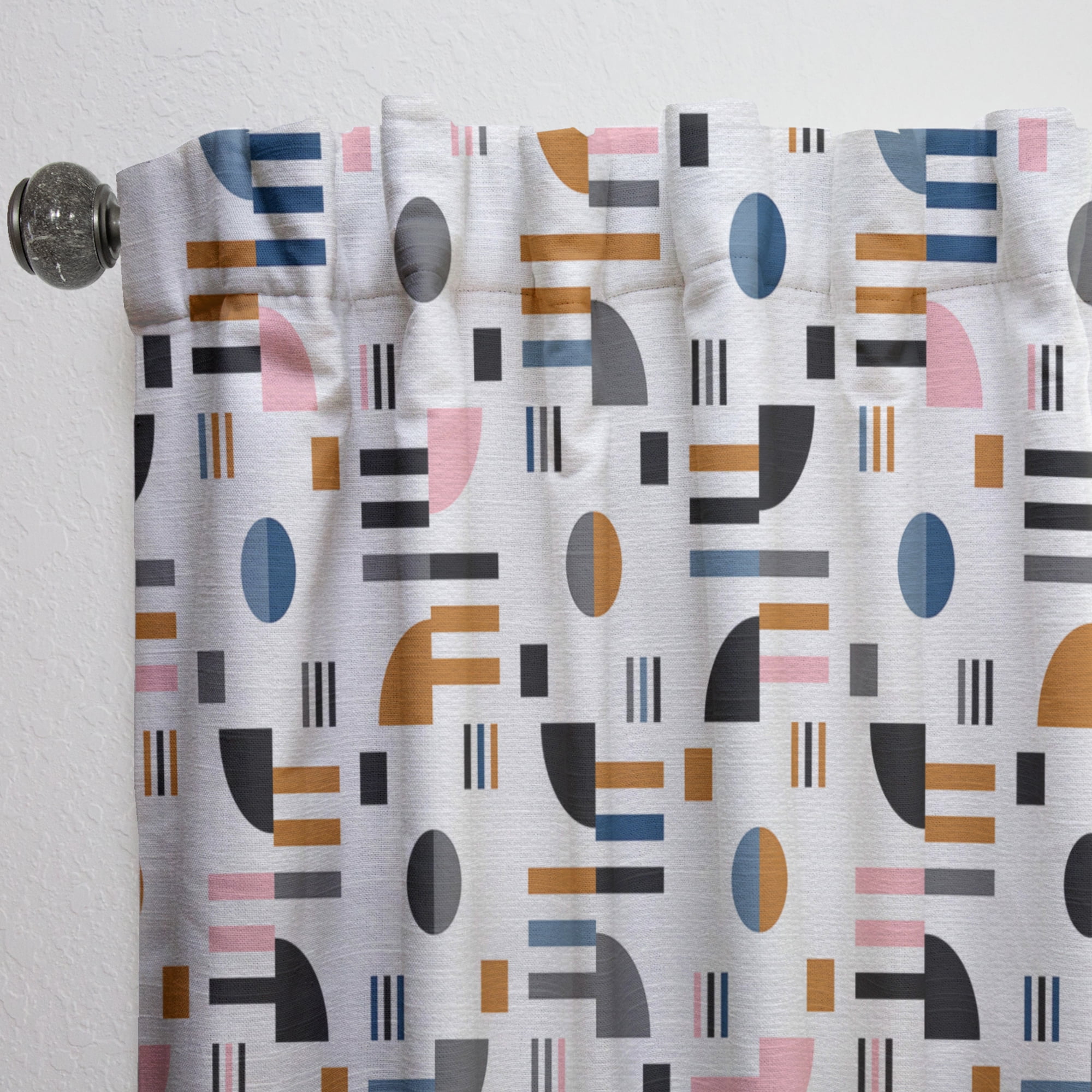 Designart 'Abstract Retro Design XVIII' Mid-Century Modern Curtain Panel