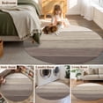 thumbnail image 4 of Round Area Rug 3.3ft, Brown Beige Ombre Non-slip Area Rugs for Living Room/Bedroom/Bathroom/Kitchen, Farmhouse Vintage Wooden Striped Washable Throw Floor Mat Indoor Outdoor Entrance Doormat, 4 of 9