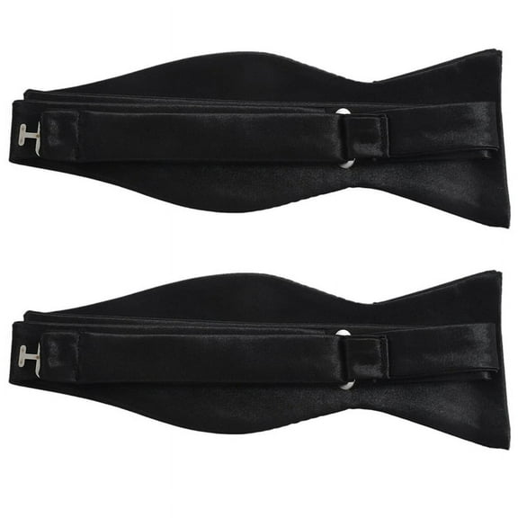 2X Tie Satin Bow Tie for Men - Black