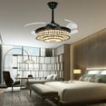 thumbnail image 4 of 42" Modern Smart Ceiling Fan with Light Bluetooth Speaker 3 Color Dimming Ceiling Lighting Fan Chandelier W/ Remote APP Control, 4 of 12