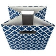 thumbnail image 2 of Contemporary Home Living Nautical Blue Cube Storage Bin with Lattice Design 13", 2 of 2