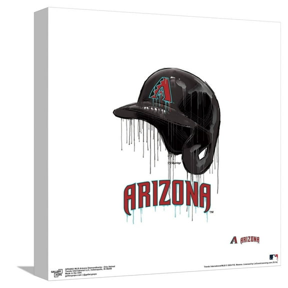 Gallery Pops MLB Arizona Diamondbacks - Drip Helmet Canvas Wall Art, Unframed Version, 12" x 12"