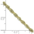 thumbnail image 4 of 10k Yellow Gold 3mm Semi-Solid Rope Chain - 16", 4 of 8