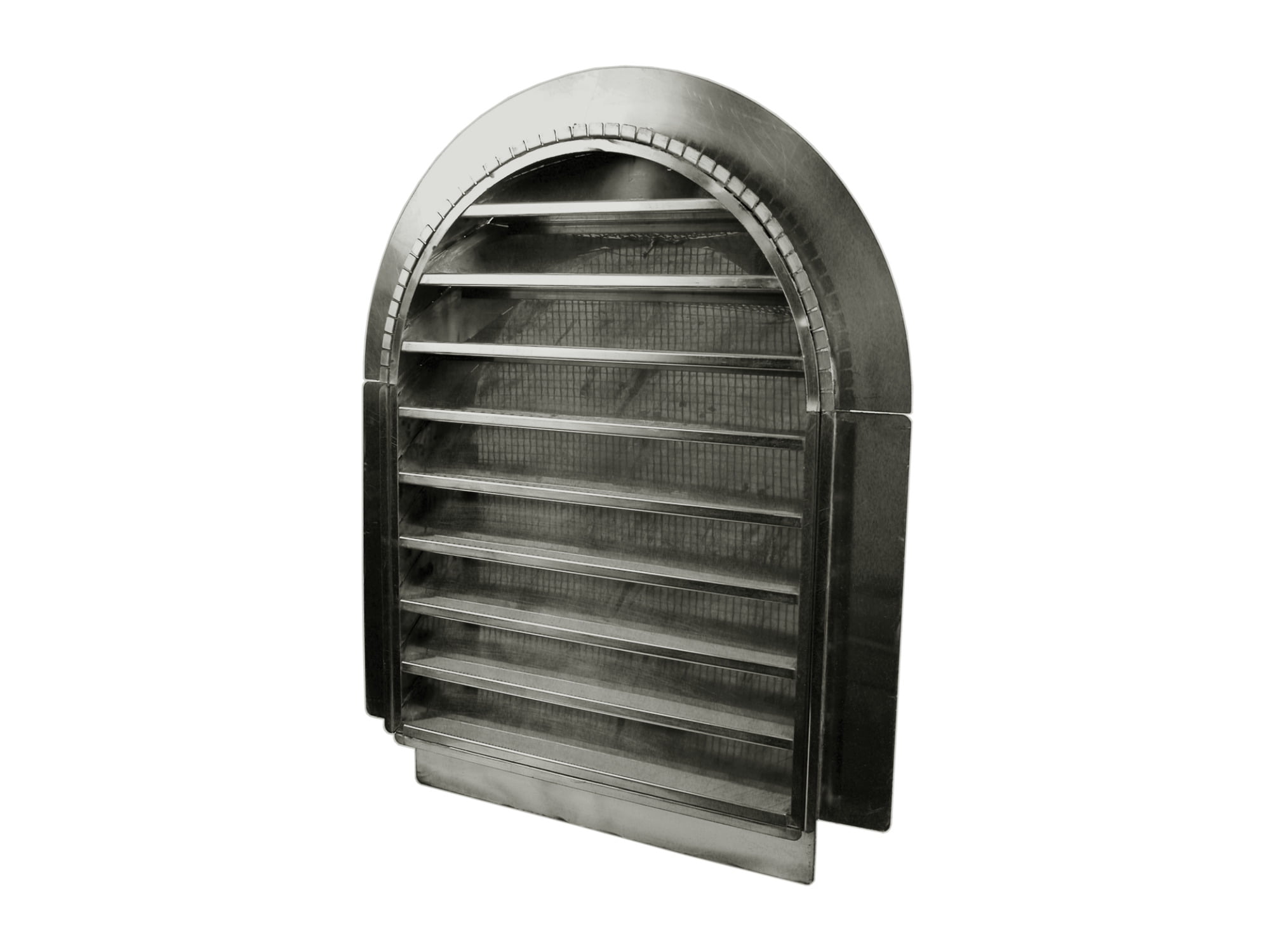 Stainless Steel Tombstone Louvered Gable Wall Vent Vent Size: 12" W x 18" H, Mount Type: Flush