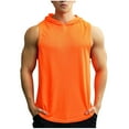 thumbnail image 3 of Men's Tank Tops Summer Casual Solid Color Sleeveless Round Neck Loose Fit Shirt Hooded Blouse Fitness Top Workout Gym Shirts, 3 of 7