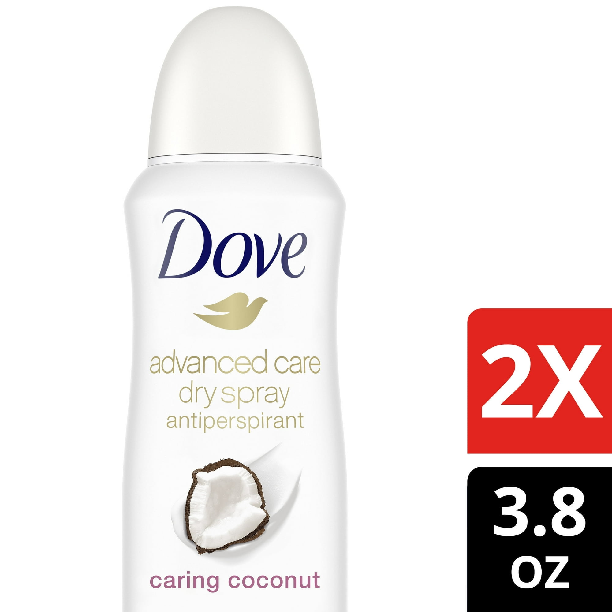 Dove Advanced Care Women's Antiperspirant Deodorant Dry Spray Twin Pack, Caring Coconut, 3.8 oz ( 2 pack )