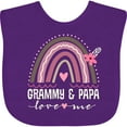 thumbnail image 3 of Inktastic Grammy and Papa Love Me Rainbow Girls Baby Bib, 3 of 4