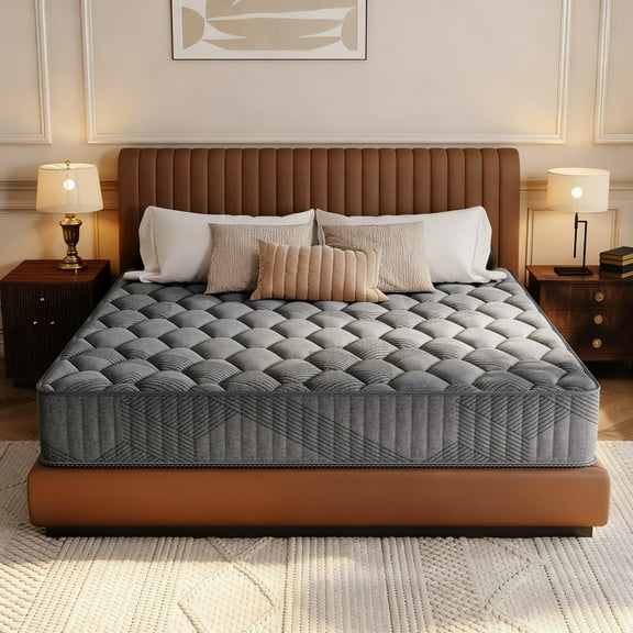 Babo Care King Mattress, 12 Inch Cooling-Gel Memory Foam and Individually Pocket Innerspring Hybrid Mattress, CertiPUR-US Certified,King Size Mattress