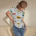 thumbnail image 5 of Balery Hello Women's Short Sleevee Crew Neck Bodysuit Tops Short Sleeve Tops Basic-Small, 5 of 9