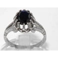 thumbnail image 3 of LBG British Made 925 Sterling Silver ring with Natural Sapphire Womens Promise Ring - 33 size options - Size 11.25, 3 of 7