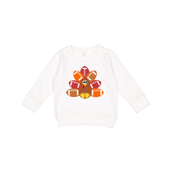 Inktastic Thanksgiving Cute Football Turkey Toddler Sweatshirt