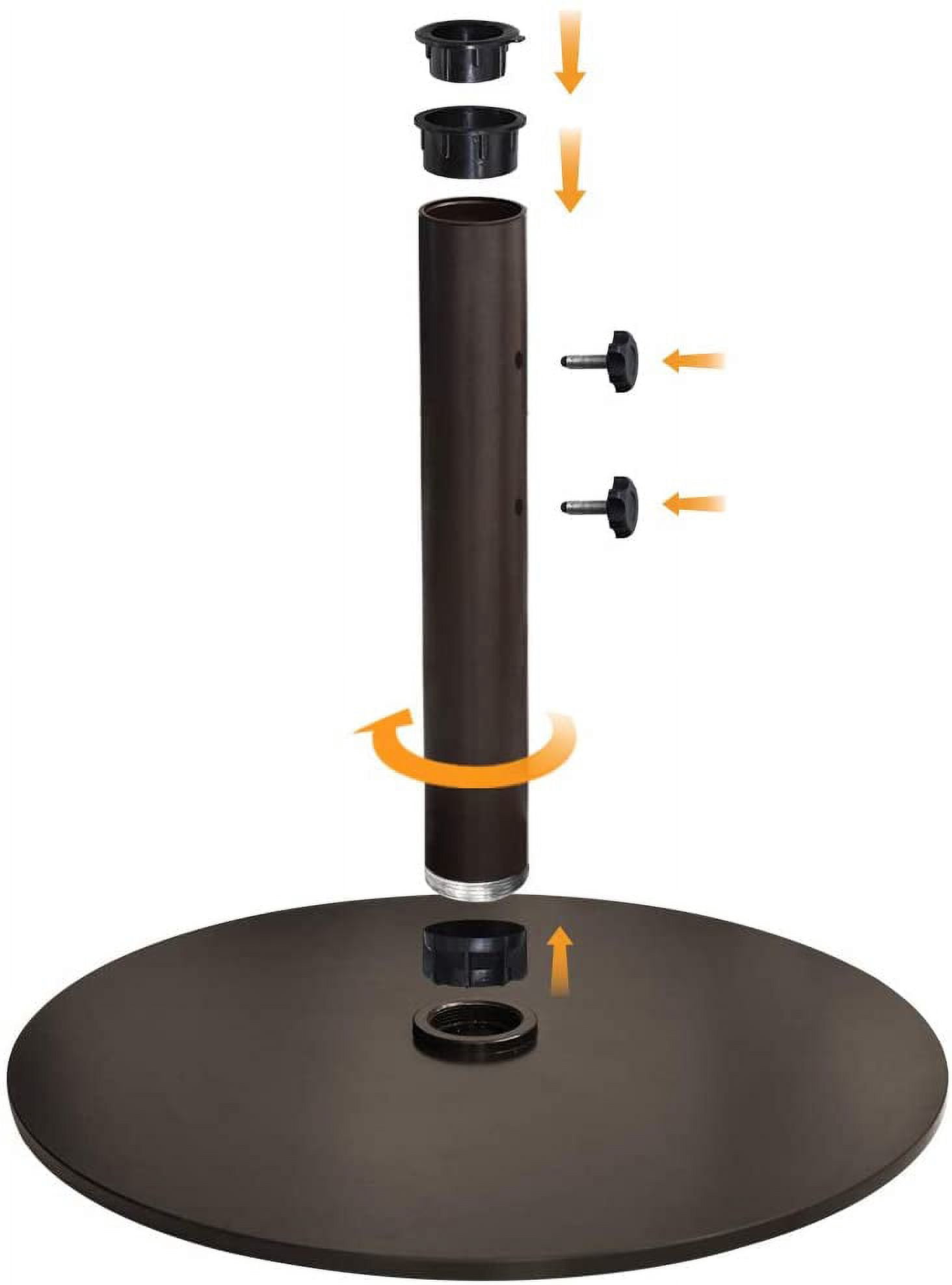 EliteShade Heavy Duty 140 lb Round Steel Umbrella Base with 18" Round Sandbag - Bronze, for Outdoor Patio Market Umbrellas (Sand Not Included)