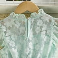 thumbnail image 7 of HAOTAGS Dresses for Girls Solid Color Fashion Cute Party Evening Princess Dress with Lace Trim Green Size 4, 7 of 7