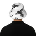 thumbnail image 5 of Bingfone Monochrome Flying Ravens Bucket Hat for Men Women,Packable Reversible Printed Sun Hats,Fisherman Outdoor Travel Hiking Beach Caps, 5 of 7