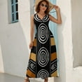 thumbnail image 5 of African Mud Cloth Artistry Art Womens Night Club Maxi Dress V Neck Sleeveless Bohemia Long Dresses, 5 of 9
