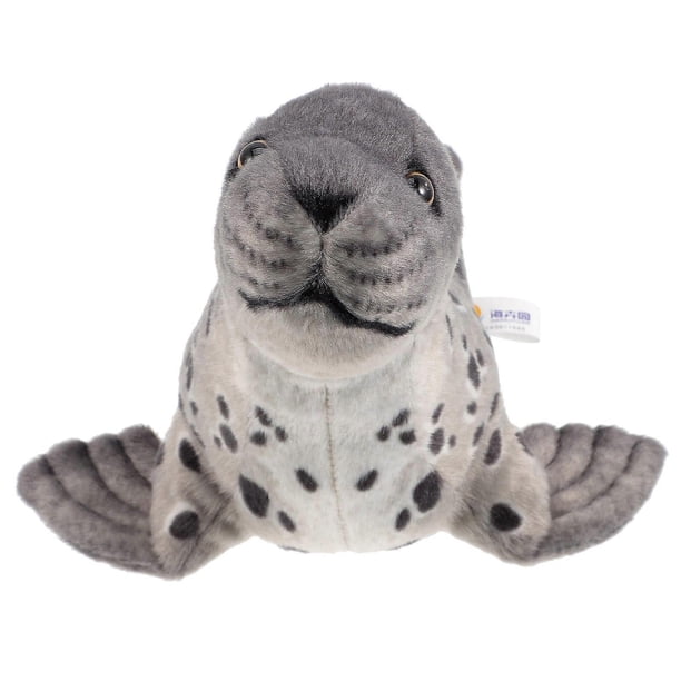 Plush Seal Toy Grey PP Cotton Full and Fluffy with Cozy Throw Pillow for Cat Playing