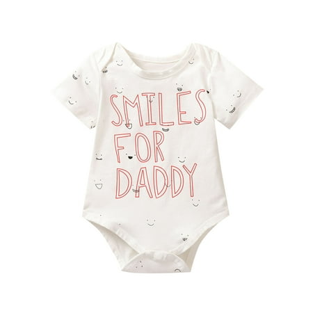 

Infant Baby Girl Valentine s Day Summer Romper Tops Letter Print Pullover Bodysuit Tops for Mother s Day/ Father s Day