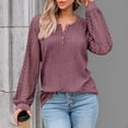 thumbnail image 3 of SUNBS Womens Tops Hollow-Out Lace Crewneck Blouses Fashion Casual Long Sleeve Shirts, 3 of 9
