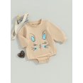 thumbnail image 2 of Bagilaanoe Newborn Baby Boys Girl Easter Romper Sweatshirt Long Sleeve Bodysuits Print Pullover 3M 6M 12M 18M Infant Casual Tee Tops, 2 of 8