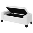 Wallace 52inch White Faux Leather Storage Bench