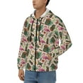 thumbnail image 3 of Uemuo Tropical Mask Flamingo for Men's Fashion Full-zip Hoodies & Sweatshirts with Kangaroo Pocket, Zip-up Hooded Sweatshirt, Moisture Wicking & Breathable-X-Large, 3 of 5