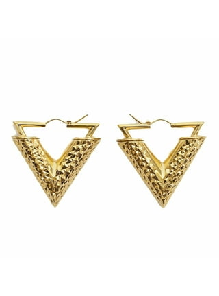 Louis Vuitton Gold-tone Essential V Pierced Earrings M61088 Women