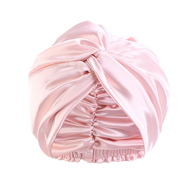 Visland Adjustable Satin Faux Silk Bonnet Front Knot Back Adjustable Buckle Large Long Curly Hair Wrap Elastic Drawstring Beauty Hat